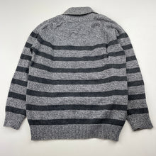 Load image into Gallery viewer, Boys H&amp;T, grey stripe knitted cotton sweater / jumper, GUC, size 4,  