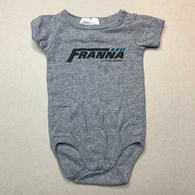 unisex AS Colour, grey cotton bodysuit / romper, GUC, size 000,  
