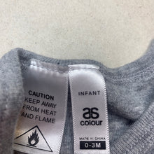 Load image into Gallery viewer, unisex AS Colour, grey cotton bodysuit / romper, GUC, size 000,  