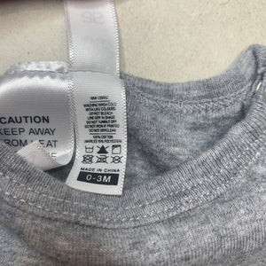 unisex AS Colour, grey cotton bodysuit / romper, GUC, size 000,  