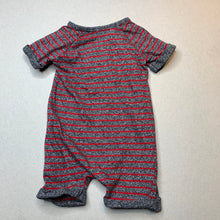 Load image into Gallery viewer, Boys Mothercare, striped cotton romper, car, GUC, size 000,  