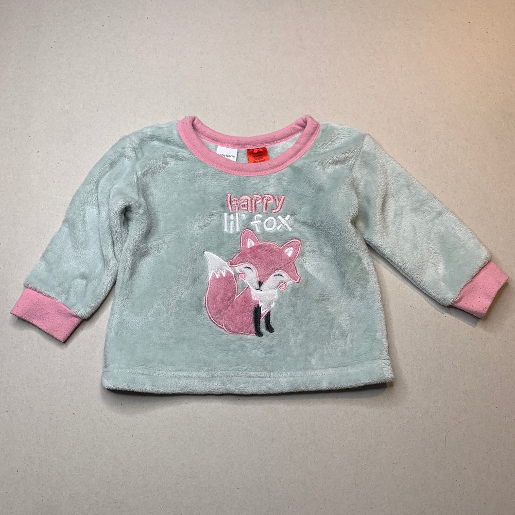 Girls Baby Berry, soft fleece winter pyjama top, FUC, size 1,  