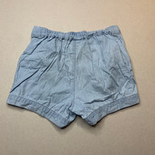 Load image into Gallery viewer, Girls Target, chambray cotton shorts, elasticated, FUC, size 6,  