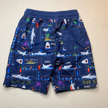 Load image into Gallery viewer, Boys Target, lightweight board shorts, sharks, GUC, size 6,  
