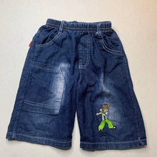Load image into Gallery viewer, Boys LEOSON, embroidered denim shorts, elasticated, FUC, size 4,  