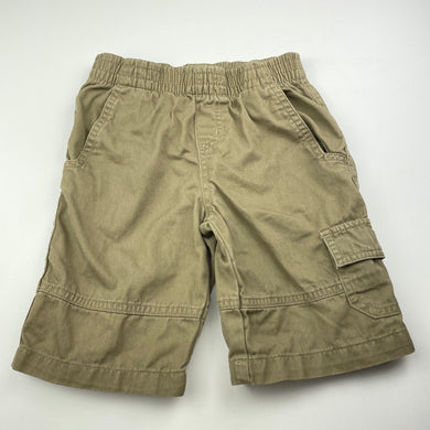 Boys H&T, khaki cotton cargo shorts, elasticated, GUC, size 4,  