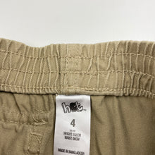 Load image into Gallery viewer, Boys H&amp;T, khaki cotton cargo shorts, elasticated, GUC, size 4,  