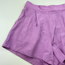 Load image into Gallery viewer, Girls Mango, purple linen/viscose shorts, elasticated, FUC, size 12,  