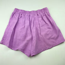 Load image into Gallery viewer, Girls Mango, purple linen/viscose shorts, elasticated, FUC, size 12,  