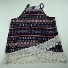 Load image into Gallery viewer, Girls Mango, lightweight summer top, lace trim, GUC, size 10,  