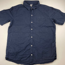 Load image into Gallery viewer, Boys Anko, navy linen / cotton short sleeve shirt, GUC, size 14,  