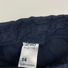 Load image into Gallery viewer, Boys Anko, navy linen / cotton short sleeve shirt, GUC, size 14,  