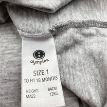 Load image into Gallery viewer, unisex Dymples, grey marle Christmas t-shirt / top, FUC, size 1,  