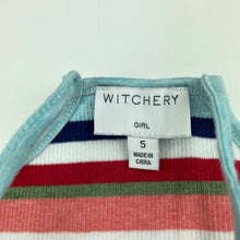 Load image into Gallery viewer, Girls Witchery, striped stretchy casual summer dress, GUC, size 5, L: 77cm