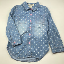 Load image into Gallery viewer, Girls Breakers, chambray cotton long sleeve shirt, GUC, size 5,  