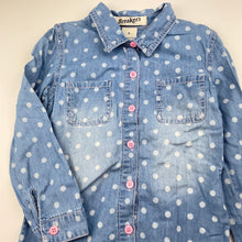Load image into Gallery viewer, Girls Breakers, chambray cotton long sleeve shirt, GUC, size 5,  