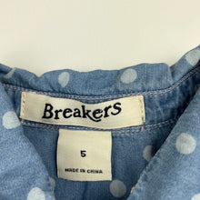 Load image into Gallery viewer, Girls Breakers, chambray cotton long sleeve shirt, GUC, size 5,  