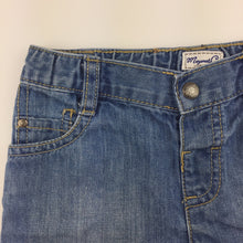 Load image into Gallery viewer, Boys Mayoral Co, blue denim jean shorts, elasticated, GUC, size 1
