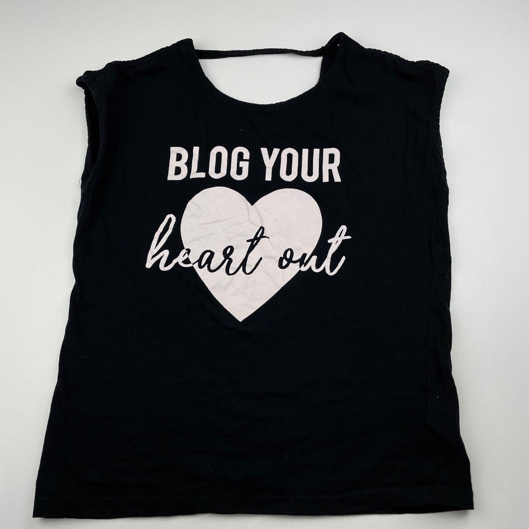 Girls B Collection, black cotton top, GUC, size 10,  