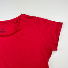 Load image into Gallery viewer, Girls Favourites, red organic cotton t-shirt / top, EUC, size 10,  
