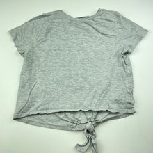 Load image into Gallery viewer, Girls H&amp;M, grey marle tie front t-shirt / top, GUC, size 9-10,  