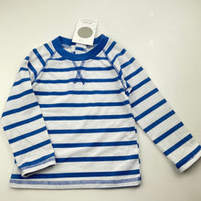 Load image into Gallery viewer, Boys Hao Ling Fan, blue &amp; white stripe long sleeve t-shirt / top, NEW, size 1,  