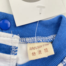 Load image into Gallery viewer, Boys Hao Ling Fan, blue &amp; white stripe long sleeve t-shirt / top, NEW, size 1,  