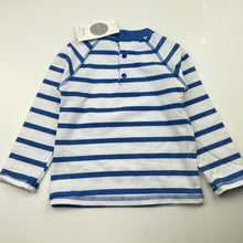 Load image into Gallery viewer, Boys Hao Ling Fan, blue &amp; white stripe long sleeve t-shirt / top, NEW, size 1,  