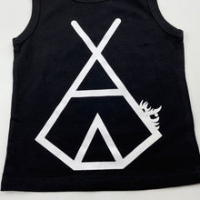 Load image into Gallery viewer, Boys Milk Threads, black singlet / tank top, camping, NEW, size 0,  