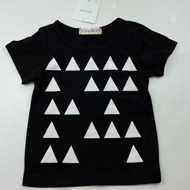 Boys YiPeiBan, black & white t-shirt / top, NEW, size 0,  
