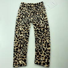 Load image into Gallery viewer, Girls Milk Threads, velour leopard print leggings, elasticated, NEW, size 1,  