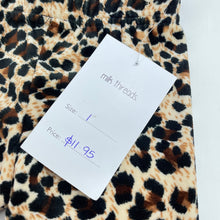 Load image into Gallery viewer, Girls Milk Threads, velour leopard print leggings, elasticated, NEW, size 1,  