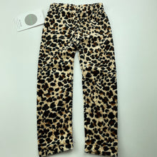 Load image into Gallery viewer, Girls Milk Threads, velour leopard print leggings, elasticated, NEW, size 1,  