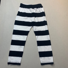 Load image into Gallery viewer, Girls striped, black &amp; white leggings, elasticated, EUC, size 3,  