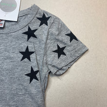 Load image into Gallery viewer, unisex Milk Threads, grey marle t-shirt / top, stars, NEW, size 2,  