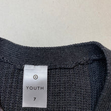 Load image into Gallery viewer, Girls Target, dark grey knitted long cardigan, L: 62cm, EUC, size 7,  