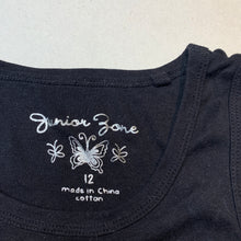 Load image into Gallery viewer, Girls Junior Zone, black cotton singlet / tank top, EUC, size 12,  