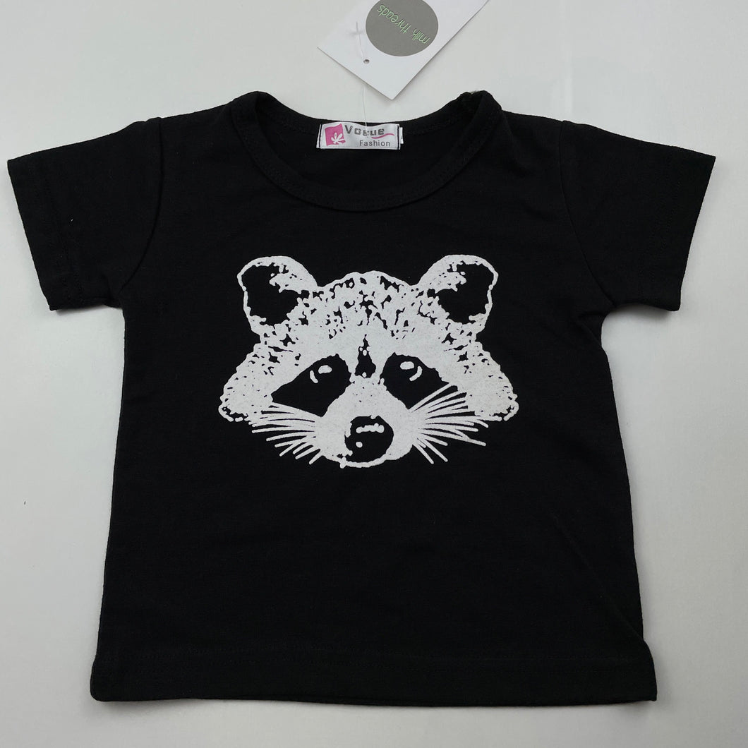 unisex Vogue Fashion, lightweight stretchy t-shirt / top, racoon, NEW, size 00,  