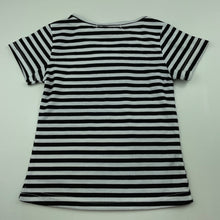 Load image into Gallery viewer, unisex Vogue Fashion, lightweight black &amp; white stripe t-shirt / top, NEW, size 2,  