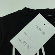 Load image into Gallery viewer, unisex Milk Threads, black lightweight t-shirt / top, NEW, size 1,  