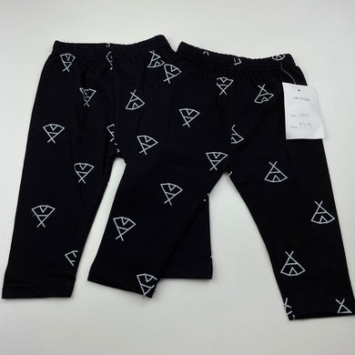 unisex Milk Threads, set of 2 leggings / bottoms, elasticated, NEW, size 00,  