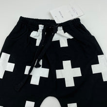 Load image into Gallery viewer, unisex Milk Threads, black &amp; white pants / bottoms, elasticated, NEW, size 1,  