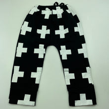 Load image into Gallery viewer, unisex Milk Threads, black &amp; white pants / bottoms, elasticated, NEW, size 1,  