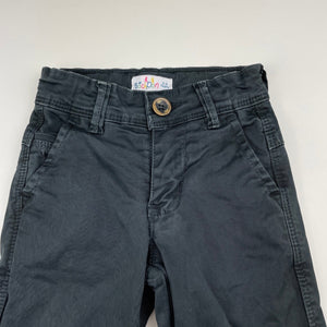 Boys Bach Pan, grey stretch cotton casual pants, adjustable, Inside leg: 32cm, GUC, size 2-3,  