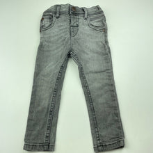 Load image into Gallery viewer, Boys Next, grey stretch denim jeans, adjustable, Inside leg: 32cm, GUC, size 1,  