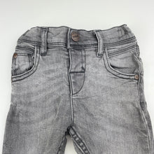 Load image into Gallery viewer, Boys Next, grey stretch denim jeans, adjustable, Inside leg: 32cm, GUC, size 1,  