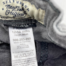 Load image into Gallery viewer, Boys Next, grey stretch denim jeans, adjustable, Inside leg: 32cm, GUC, size 1,  