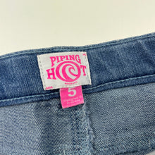 Load image into Gallery viewer, Girls Piping Hot, embroidered stretch denim jeans, adjustable, Inside leg: 48cm, GUC, size 5,  