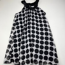 Load image into Gallery viewer, Girls Tilii, lined lightweight black &amp; white party dress, GUC, size 10, L: 70cm