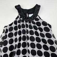 Load image into Gallery viewer, Girls Tilii, lined lightweight black &amp; white party dress, GUC, size 10, L: 70cm